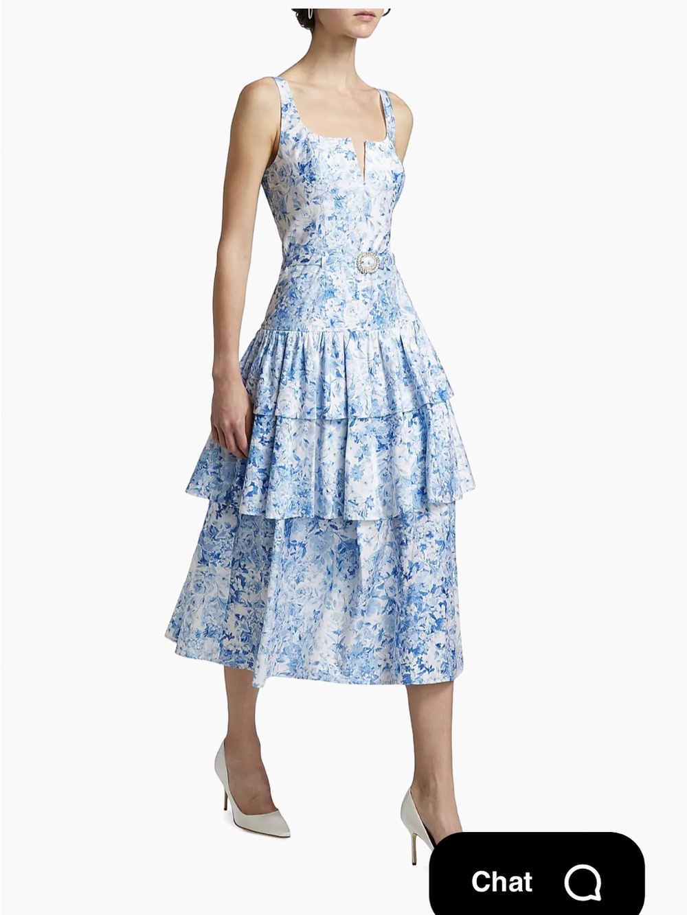 NWT Generation Love Celeste floral poplin dress w/crystal buckle Sz XS MSRP $395